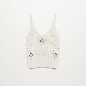 MANGO *NEW* Crochet Tank, with Floral